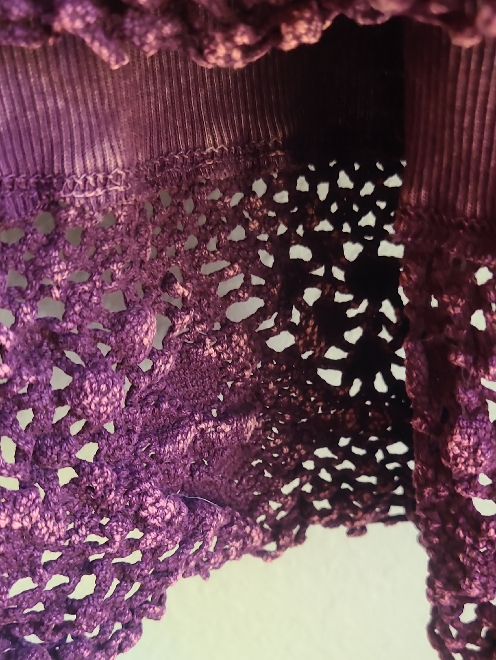 Vocal Purple Long Sleeve Embellished Tunic with Lace Hem - Picture 3 of 8